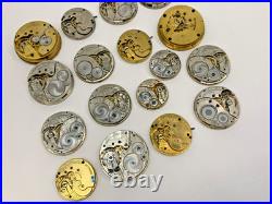 Lot of 17 Vintage Elgin Pocket Watch Faces For Repurpose Repair Parts BROKEN