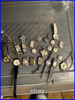 Lot of 18 Vintage Ladies WatchesUntested As-Is For Repair Or Parts See Photos