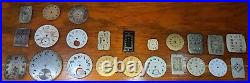 Lot of 23 vintage Elgin watch dials, for parts or repair purposes