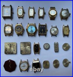 Lot of 24 Old Watches Dials Various Brands. Untested. For Parts Repair C168