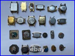 Lot of 24 Old Watches Dials Various Brands. Untested. For Parts Repair C168
