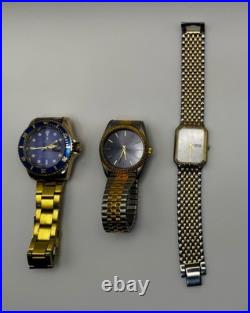 Lot of 3 Quartz Watches Not Working For Parts or Repair As-Is