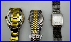 Lot of 3 Quartz Watches Not Working For Parts or Repair As-Is