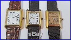 Lot of 3 Vintage Cartier SWISS 18K Gold Ladies Watches for Parts or Repair