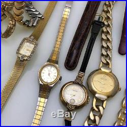 Lot of 31 Vintage Mixed Watches For Parts Repair Benrus Seiko Swiss Army Gruen +