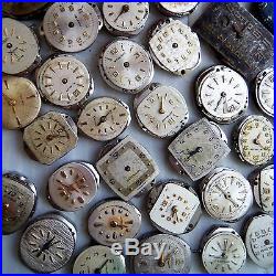 Lot of 327+ watch movements for parts or repair Wittnauer Bulova Tissot & others