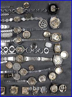Lot of 39 pcs Soviet USSR Wrist Watch Zaria Slava Luch For Parts&Repair