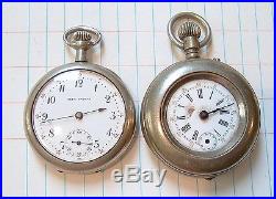 Lot of 4 Antique Vintage Pocket Watches Repair Parts Seth Thomas Waltham J. M. +