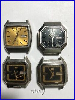 Lot of 4 seiko automatic vintage mens watches for parts and repair