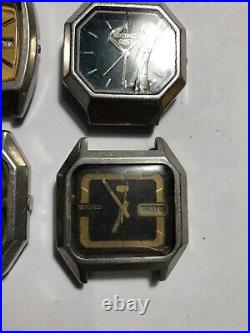 Lot of 4 seiko automatic vintage mens watches for parts and repair