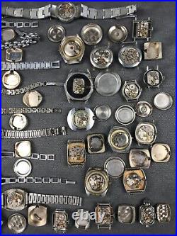 Lot of 40 pcs Soviet USSR Wrist Watch Zaria Slava Luch For Parts&Repair
