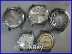 Lot of 5 1930-70's mechanical watches Seiko, Citizen for parts, for repair