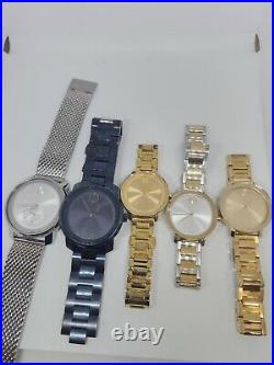 Lot of 5 Movado Bold watches for parts or repair