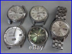 Lot of 5 SEIKO, CITIZEN, ORIENT mechanical watches for parts, for repair 5
