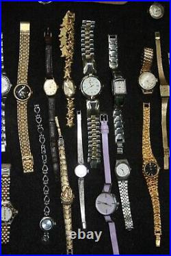 Lot of 54 Vintage and Modern Ladies Watches for Parts or Repair