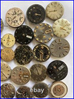 Lot of 55 VTG Watch Movements Mixed Brands Scrap-Parts Watchmaker Repair Lot
