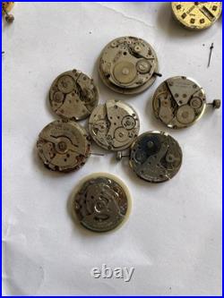 Lot of 55 VTG Watch Movements Mixed Brands Scrap-Parts Watchmaker Repair Lot