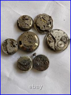 Lot of 55 VTG Watch Movements Mixed Brands Scrap-Parts Watchmaker Repair Lot