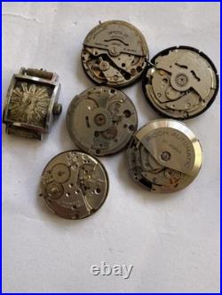 Lot of 55 VTG Watch Movements Mixed Brands Scrap-Parts Watchmaker Repair Lot