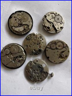 Lot of 55 VTG Watch Movements Mixed Brands Scrap-Parts Watchmaker Repair Lot