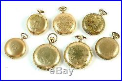 Lot of 7 Gold Filled Ladys Hunter Cased Watches REPAIR OR PARTS NR