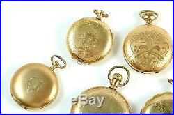 Lot of 7 Gold Filled Ladys Hunter Cased Watches REPAIR OR PARTS NR