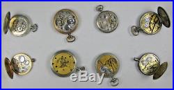 Lot of 8 Antique Pocket Watches for repair or Parts