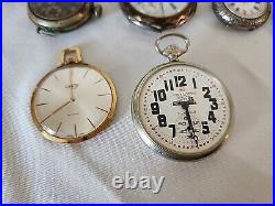 Lot of Pocket Watches, Etc, Wind Up, Cases, For Parts, All Need Repair, NOT WORKING