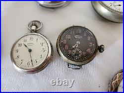 Lot of Pocket Watches, Etc, Wind Up, Cases, For Parts, All Need Repair, NOT WORKING