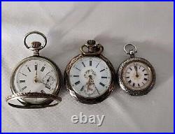 Lot of Pocket Watches, Etc, Wind Up, Cases, For Parts, All Need Repair, NOT WORKING