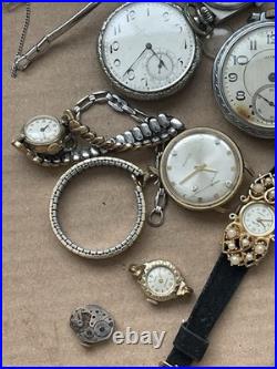 Lot of Vintage Mostly Men's Watches Untested For Parts or Repair