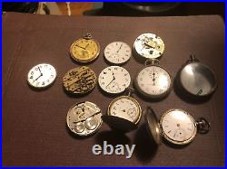 Lot of mens pocket watches for parts/repair