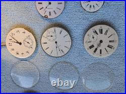 Lot of pocket watch movements for repair or parts