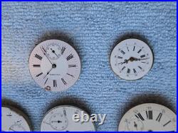 Lot of pocket watch movements for repair or parts