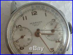 Marvin Chronograph Cal. Valjoux 23 Parts For Repair Stainless Steel Case