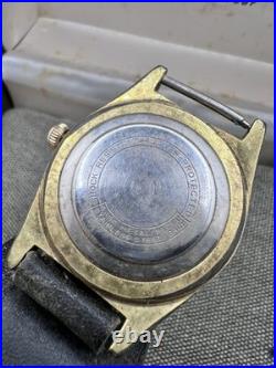 MENS VINTAGE 1960'S BUREN SWISS WATCH DAY DATE BRUSHED GOLD PLATE Parts Repair