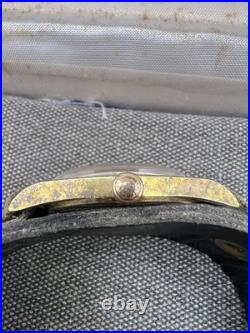 MENS VINTAGE 1960'S BUREN SWISS WATCH DAY DATE BRUSHED GOLD PLATE Parts Repair