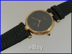 MUST DE CARTIER LADIES VERMEIL GOLD OVER STERLING SILVER WATCH for REPAIR PARTS