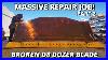 Massive Repair On Broken Bulldozer Blade Part 2 Drilling Gouging U0026 Welding