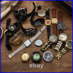 Men's Watch Lot Parts Repair Untested Digital Quartz Vintage Mixed Brands 1.14 l