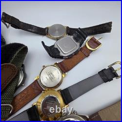 Men's Watch Lot Parts Repair Untested Digital Quartz Vintage Mixed Brands 1.14 l