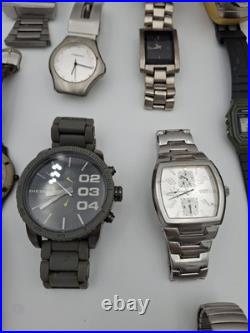 Men's Watch Lot (Skagen, Diesel, Casio, Fosil, Kenneth Cole) For Parts Or Repair