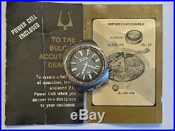 Mens Bulova Accutron N3 Blue For Parts Or Repair With Booklet