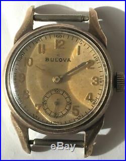 Mens Vintage Bulova Plated Single Button Chronograph For Parts or Repair