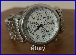 Michele White Dial Silver Sport Sail Stainless Steel Watch Parts or Repair
