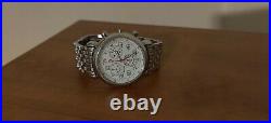 Michele White Dial Silver Sport Sail Stainless Steel Watch Parts or Repair