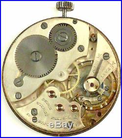 Movado Complete Running Pocket Watch Movement Parts / Repair