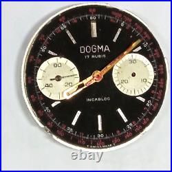 Movement Valjoux 7733 Chronograph & Dial of DOGMA Watch For Repair or Parts