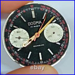 Movement Valjoux 7733 Chronograph & Dial of DOGMA Watch For Repair or Parts