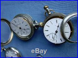 Nice Assorted Lot Of (8) Vintage Pocket Watches For Repair Or Parts